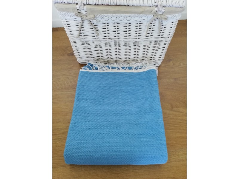 (Esgotado) Tapete artesanal Liso (azul ciano) - 100% algodão - 150 x 200 cm (Estimado) (Esgotado) Tapete artesanal Liso (azul ciano) - 100% algodão - 150 x 200 cm (Estimado)